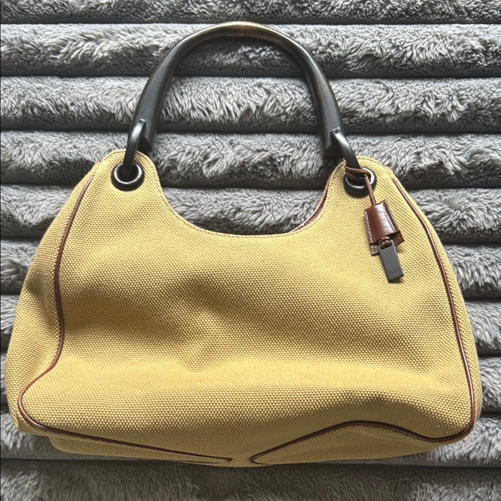 Gucci Yellow Canvas Top Handle handbag
